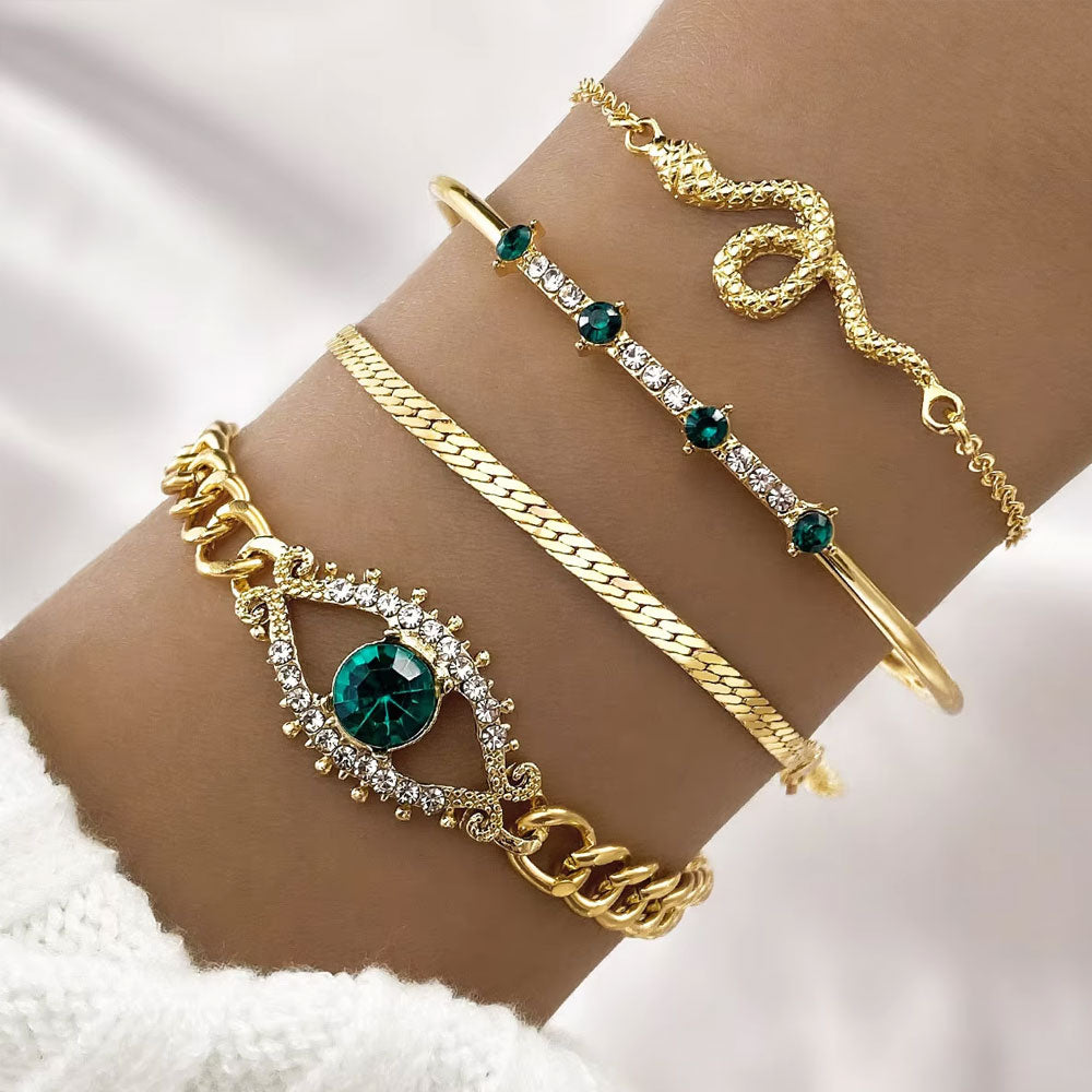 Emerald Evil Eye Bracelet