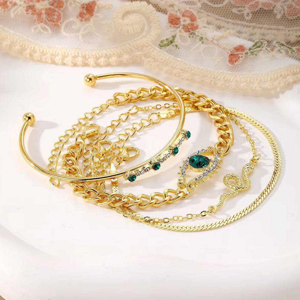 Emerald Evil Eye Bracelet