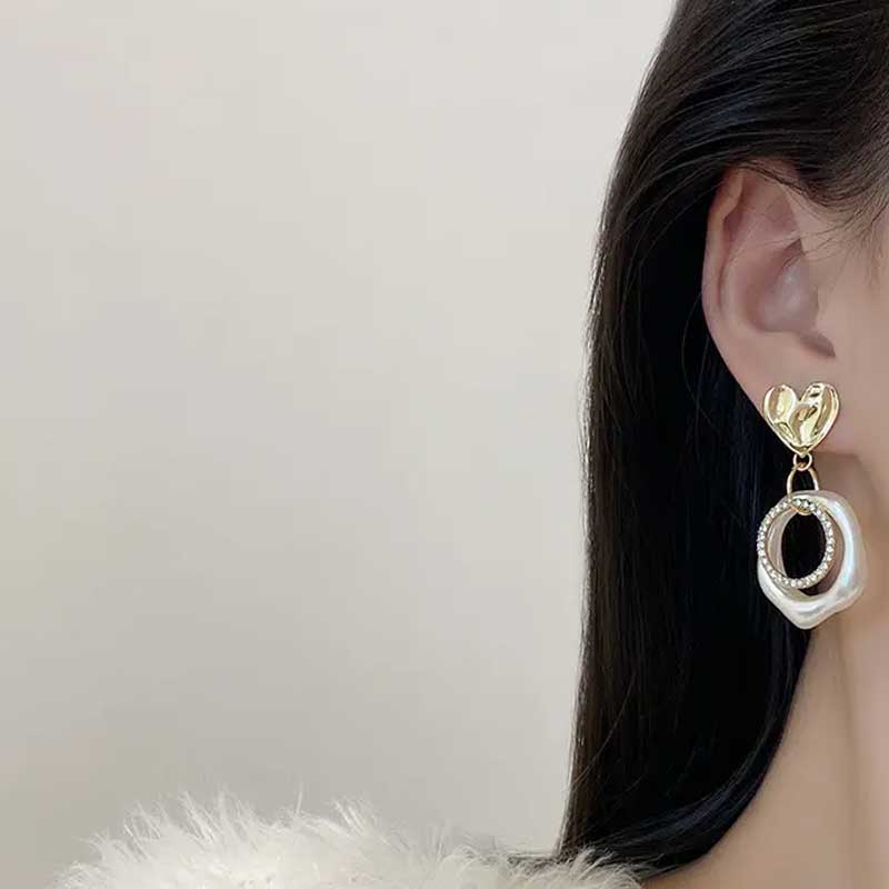 Heart Adorned Hoops Earrings