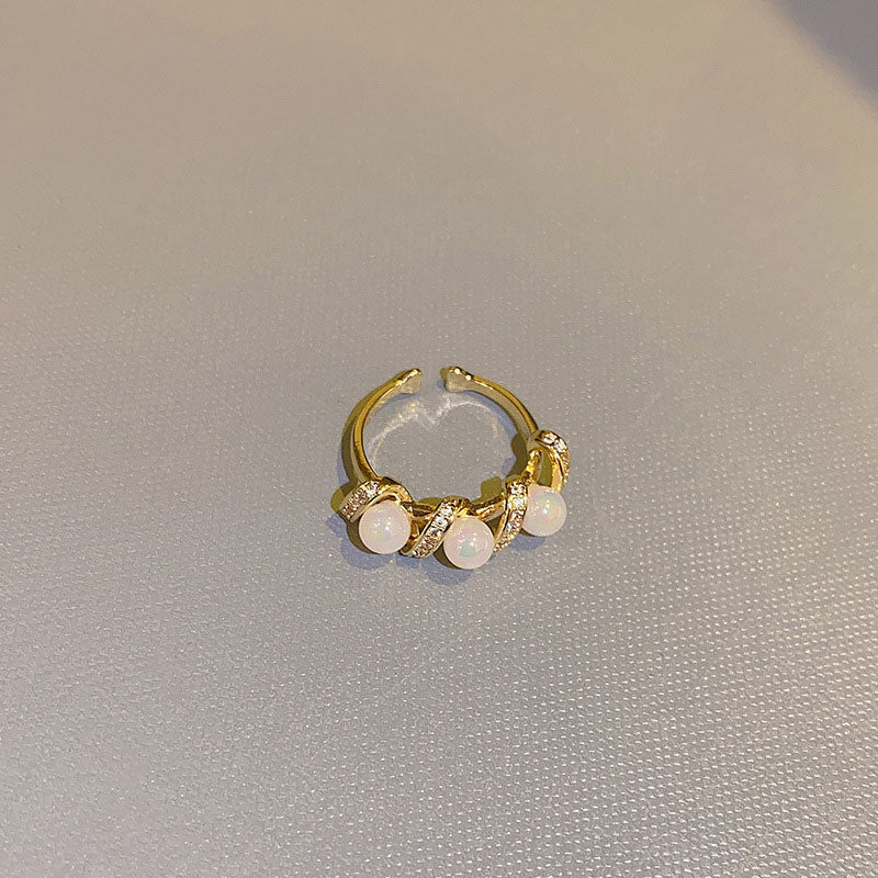 Triple Pearl Ring