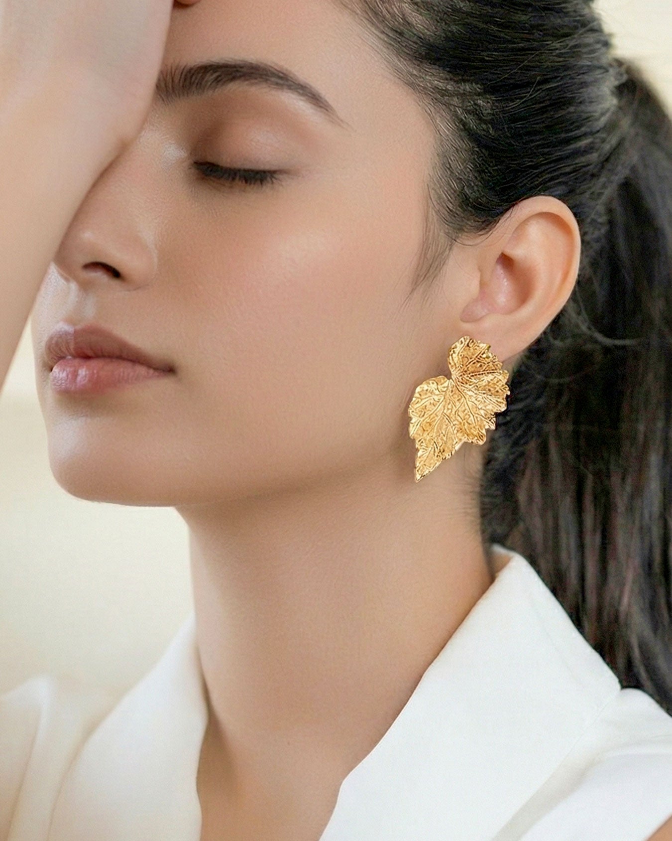 Sculpted Leaf Earrings