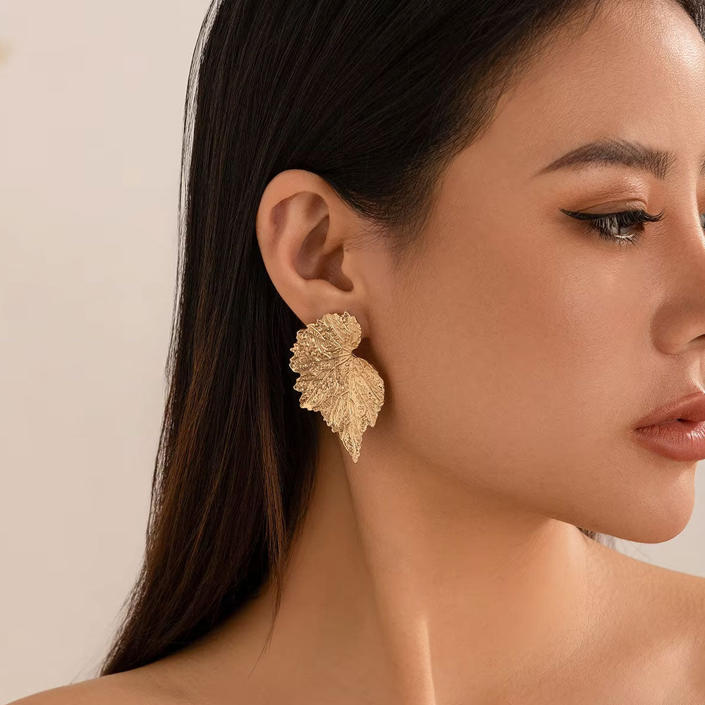 Sculpted Leaf Earrings