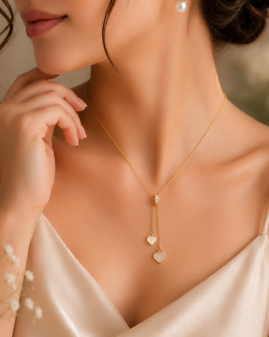 Crystal Heart Linkage Pendant Necklace