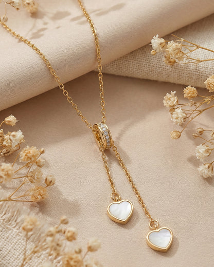 Crystal Heart Linkage Pendant Necklace