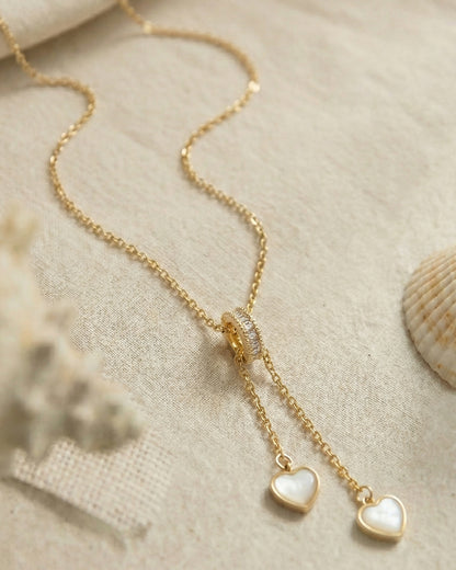 Crystal Heart Linkage Pendant Necklace