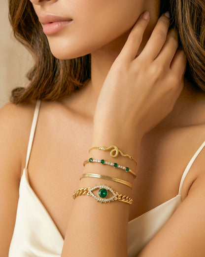 Emerald Evil Eye Bracelet