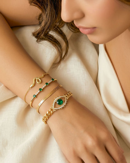 Emerald Evil Eye Bracelet