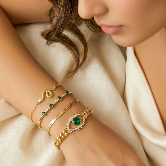 Emerald Evil Eye Bracelet
