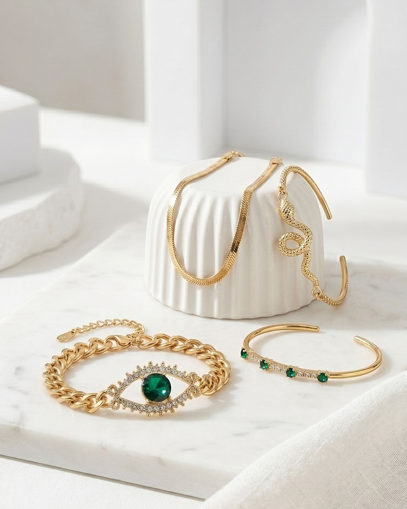 Emerald Evil Eye Bracelet
