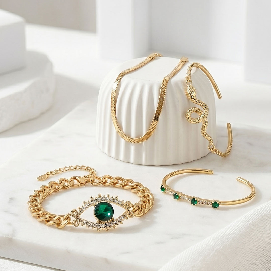 Emerald Evil Eye Bracelet
