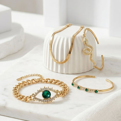 Emerald Evil Eye Bracelet