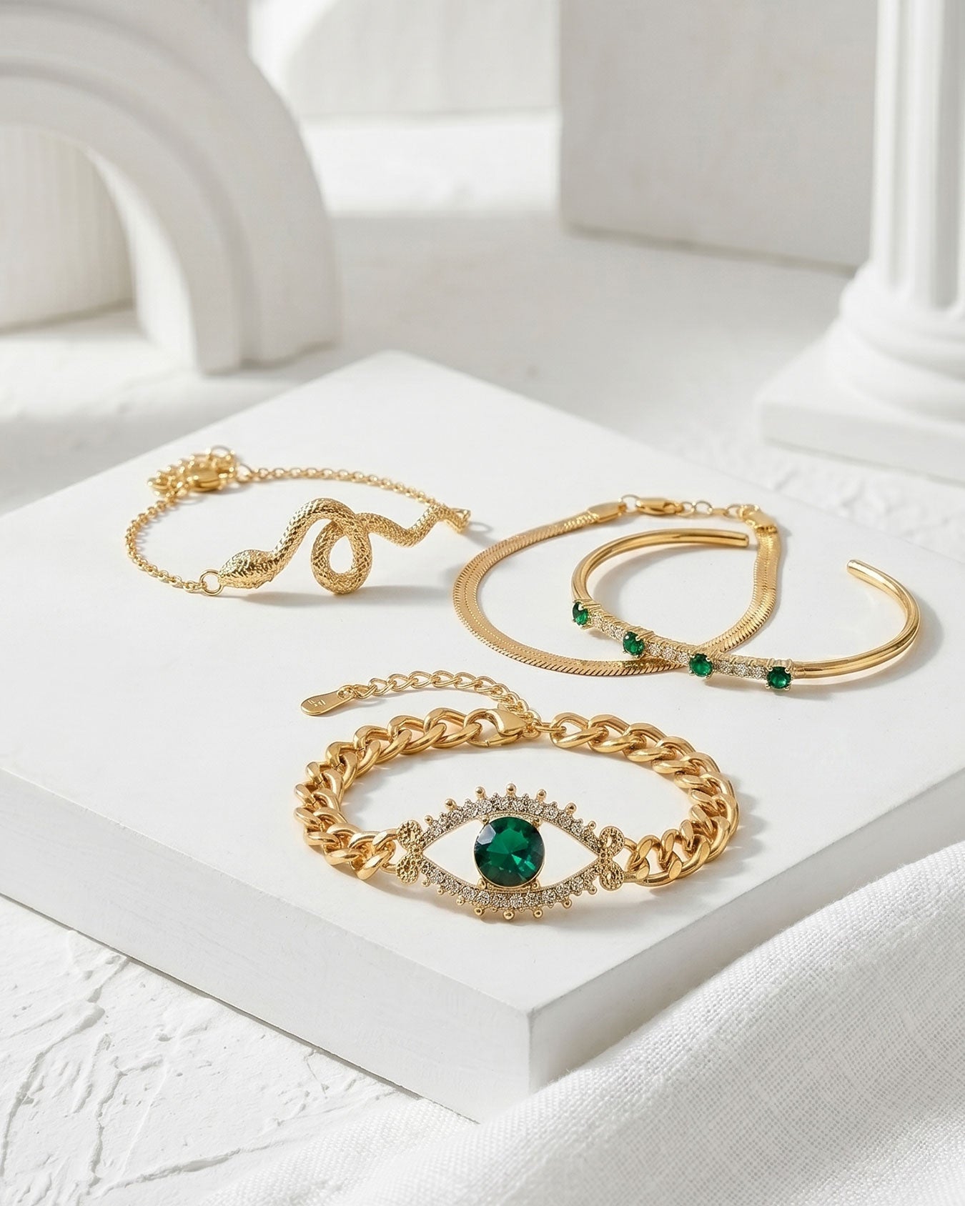 Emerald Evil Eye Bracelet