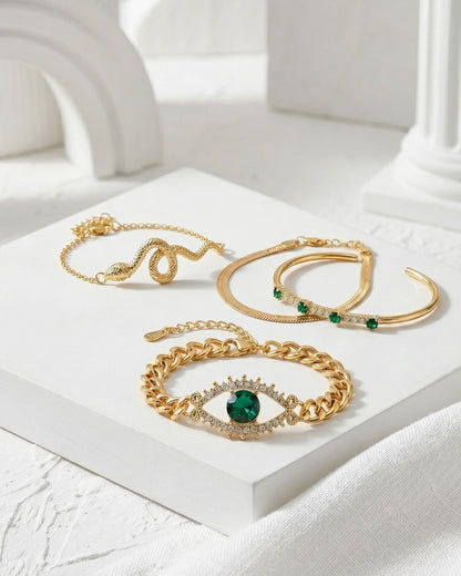 Emerald Evil Eye Bracelet