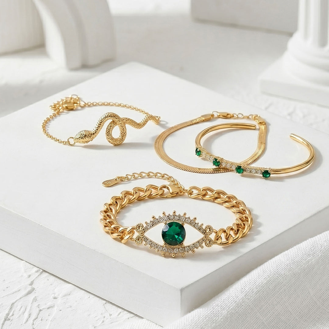 Emerald Evil Eye Bracelet