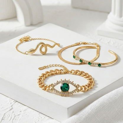 Emerald Evil Eye Bracelet
