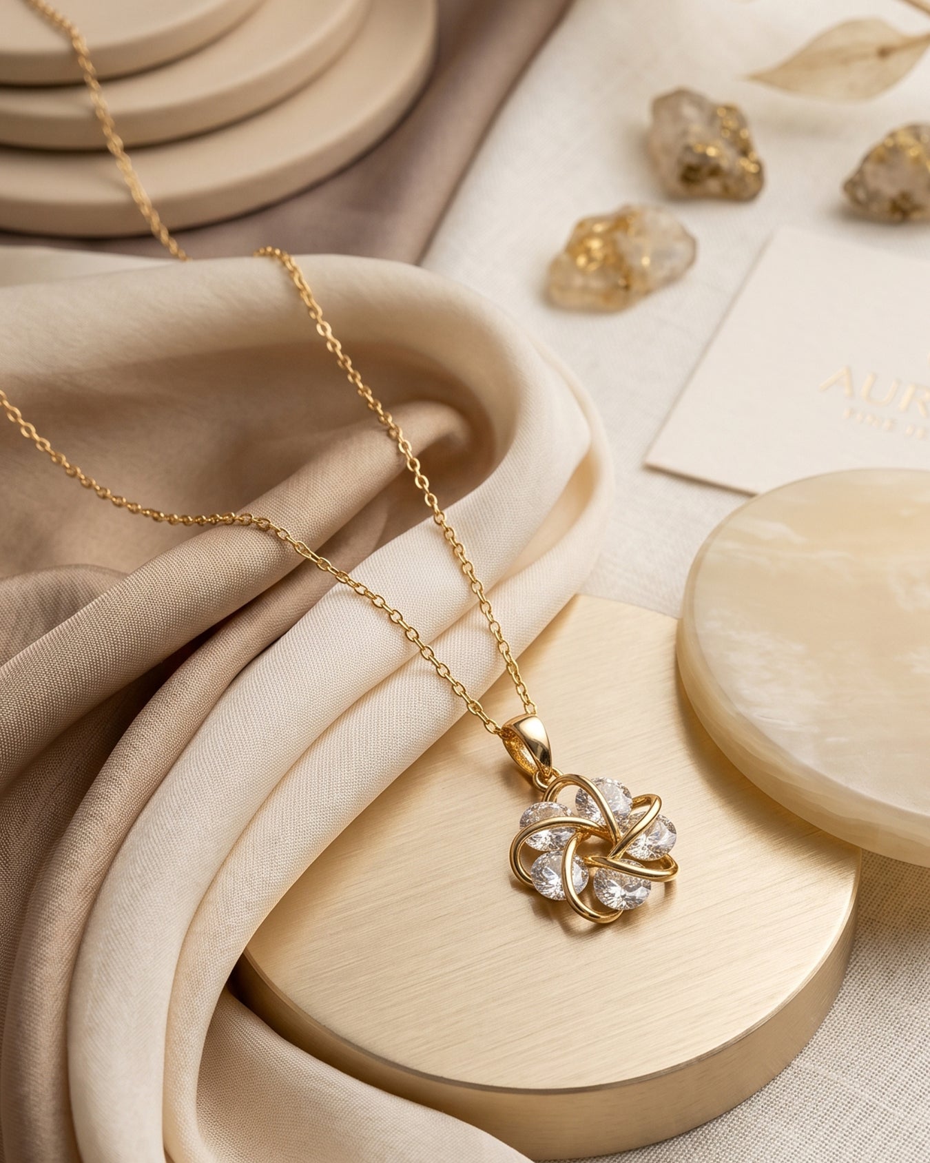 Gilded Whispers Pendant Necklace