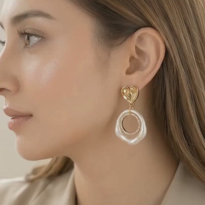Heart Adorned Hoops Earrings