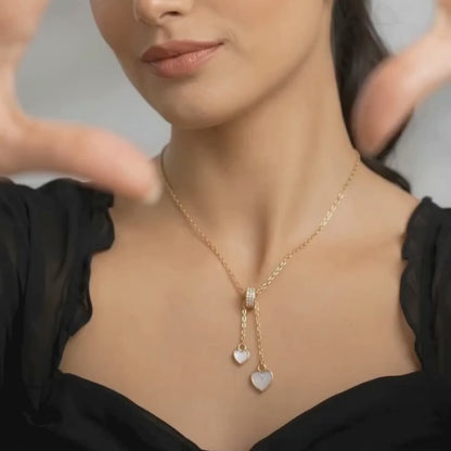 Crystal Heart Linkage Pendant Necklace