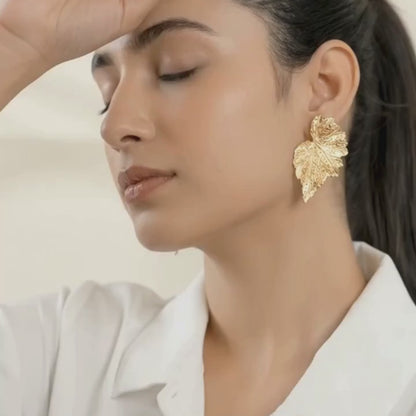 Sculpted Leaf Earrings