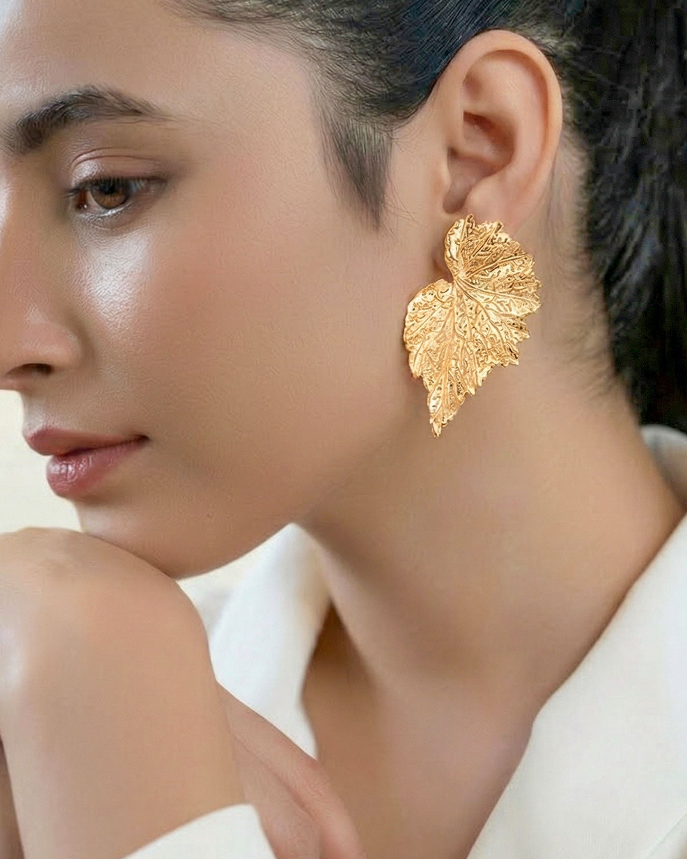 Sculpted Leaf Earrings