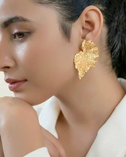 Sculpted Leaf Earrings