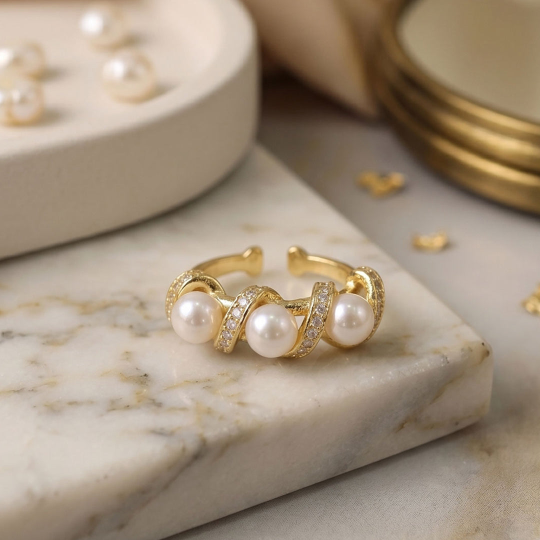 Triple Pearl Ring