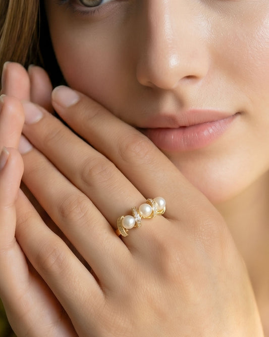 Triple Pearl Ring