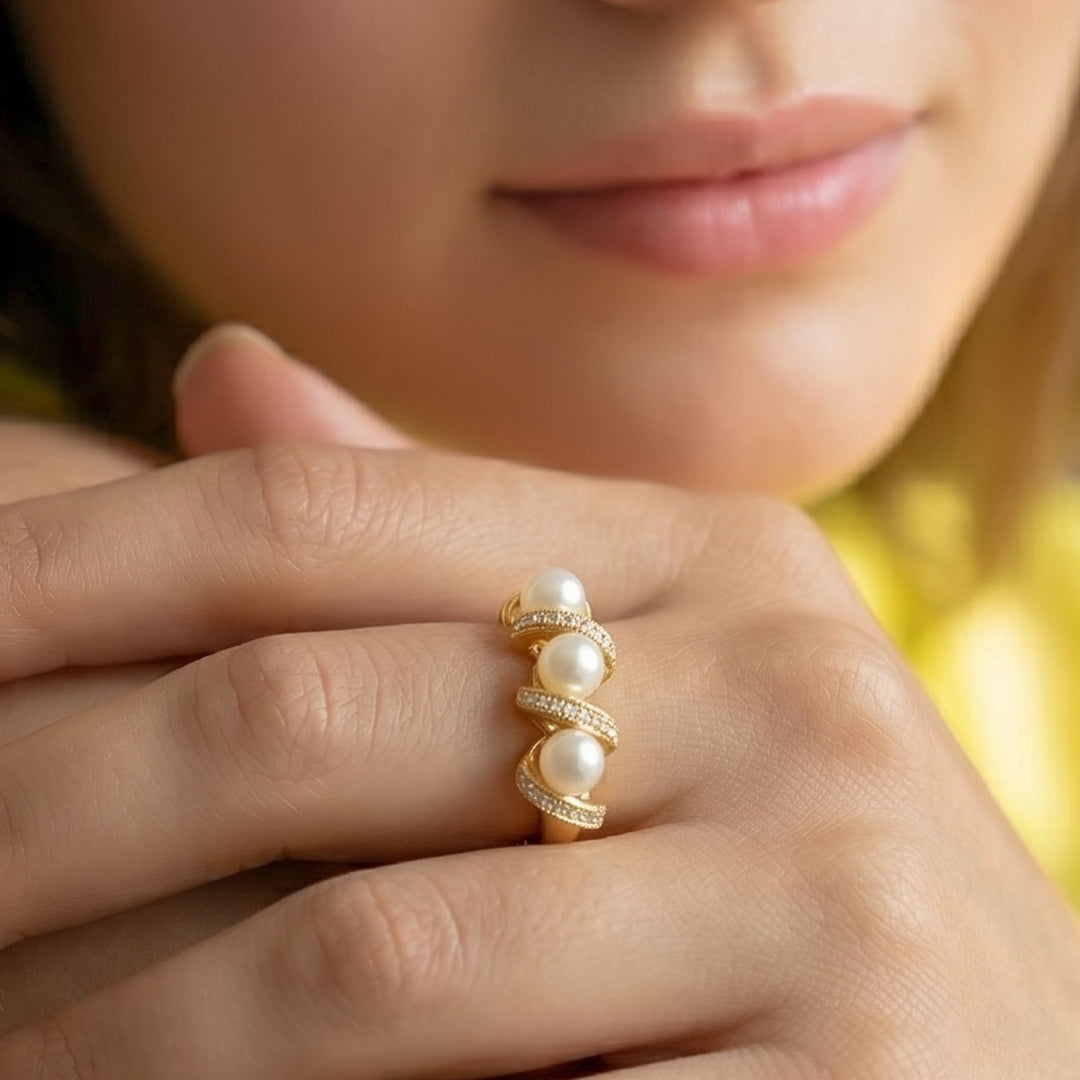 Triple Pearl Ring