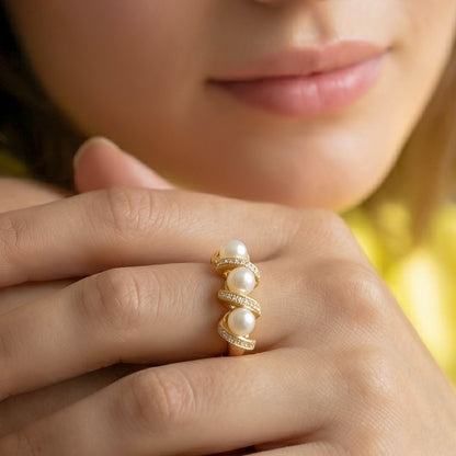 Triple Pearl Ring