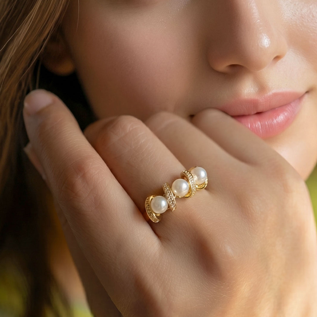 Triple Pearl Ring