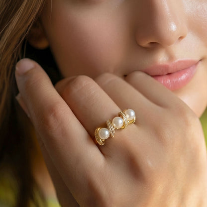 Triple Pearl Ring